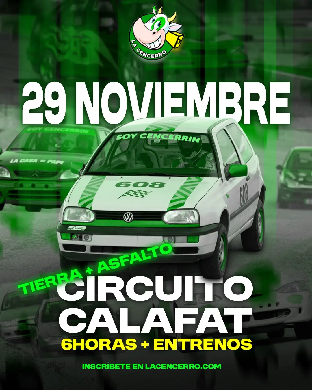 Cartel de La Cencerro en Circuito Calafat, 29 noviembre 2026