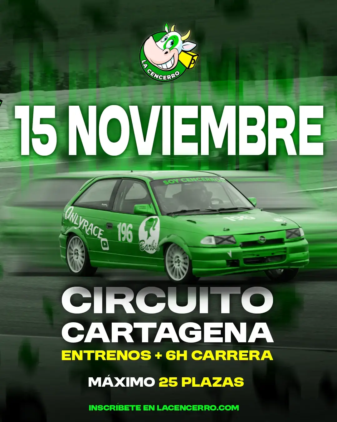 Cartel de La Cencerro en Circuito de Cartagena, 15 noviembre 2026